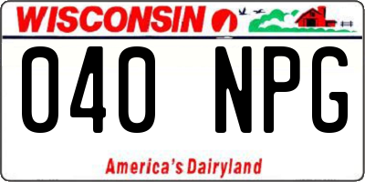 WI license plate 040NPG