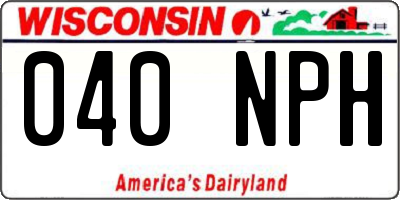 WI license plate 040NPH