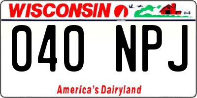 WI license plate 040NPJ