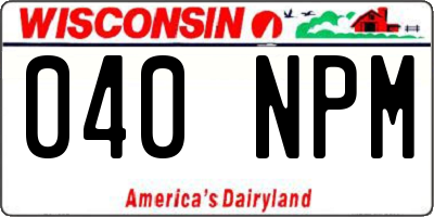 WI license plate 040NPM