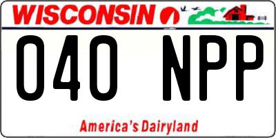 WI license plate 040NPP