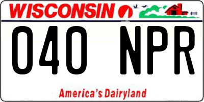 WI license plate 040NPR