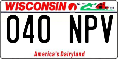 WI license plate 040NPV