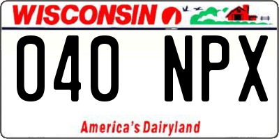 WI license plate 040NPX