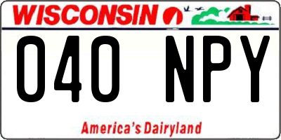 WI license plate 040NPY