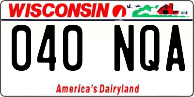 WI license plate 040NQA