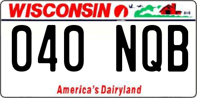 WI license plate 040NQB