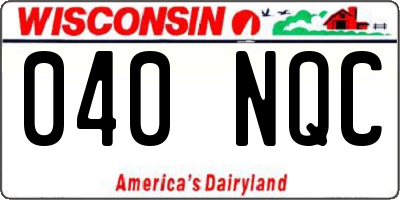 WI license plate 040NQC