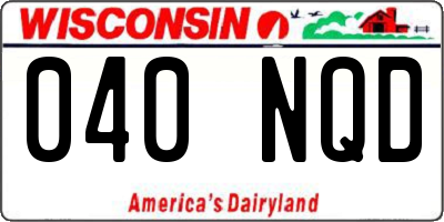 WI license plate 040NQD