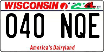 WI license plate 040NQE