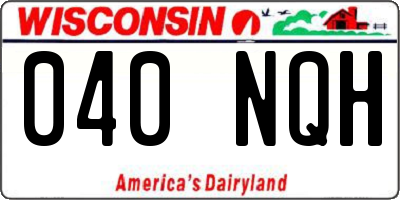 WI license plate 040NQH
