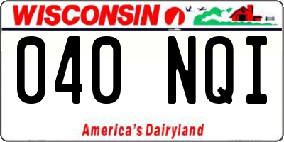 WI license plate 040NQI