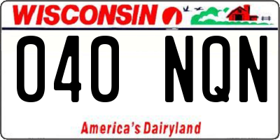 WI license plate 040NQN