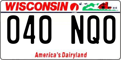 WI license plate 040NQO
