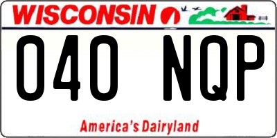 WI license plate 040NQP