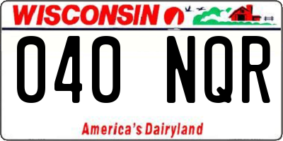 WI license plate 040NQR