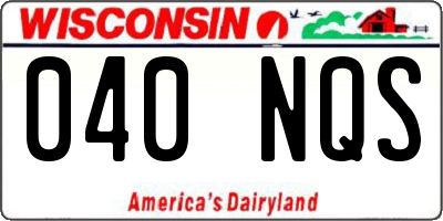 WI license plate 040NQS