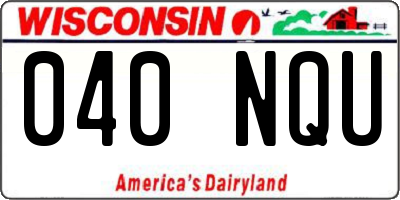 WI license plate 040NQU