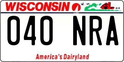 WI license plate 040NRA