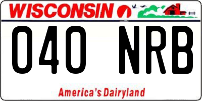WI license plate 040NRB