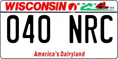 WI license plate 040NRC