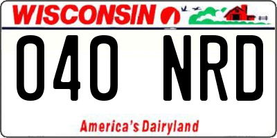 WI license plate 040NRD