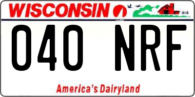 WI license plate 040NRF