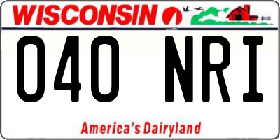 WI license plate 040NRI