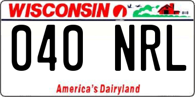 WI license plate 040NRL