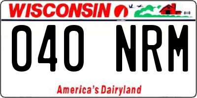 WI license plate 040NRM
