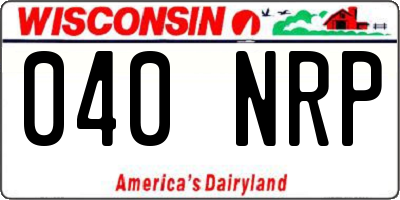 WI license plate 040NRP
