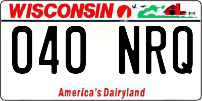 WI license plate 040NRQ