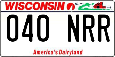 WI license plate 040NRR