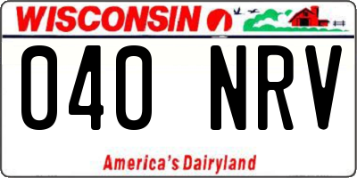 WI license plate 040NRV