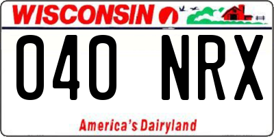 WI license plate 040NRX
