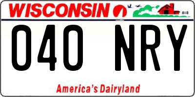 WI license plate 040NRY