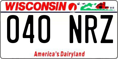 WI license plate 040NRZ