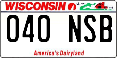 WI license plate 040NSB