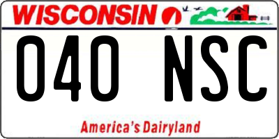 WI license plate 040NSC