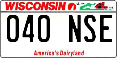 WI license plate 040NSE