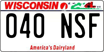 WI license plate 040NSF