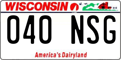 WI license plate 040NSG