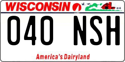 WI license plate 040NSH