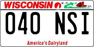 WI license plate 040NSI