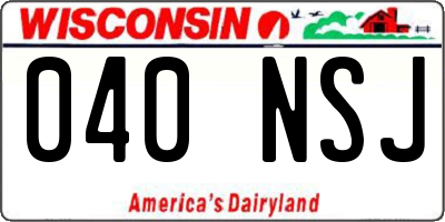 WI license plate 040NSJ