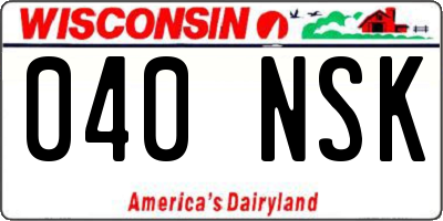 WI license plate 040NSK
