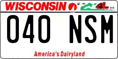 WI license plate 040NSM