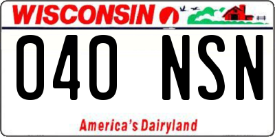 WI license plate 040NSN