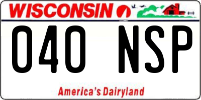WI license plate 040NSP
