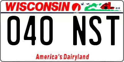 WI license plate 040NST